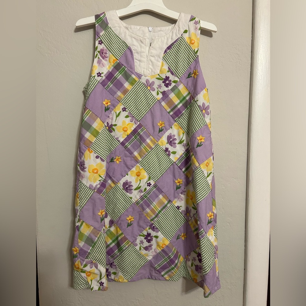 Girls Gymboree Embroidered Flower Patchwork Dress